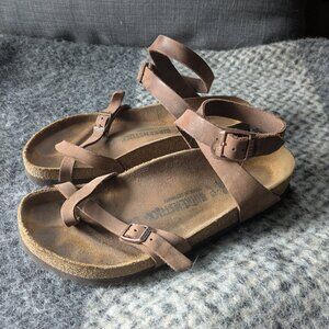 Birkenstock Leather Taormina Strap Sandals Size 39